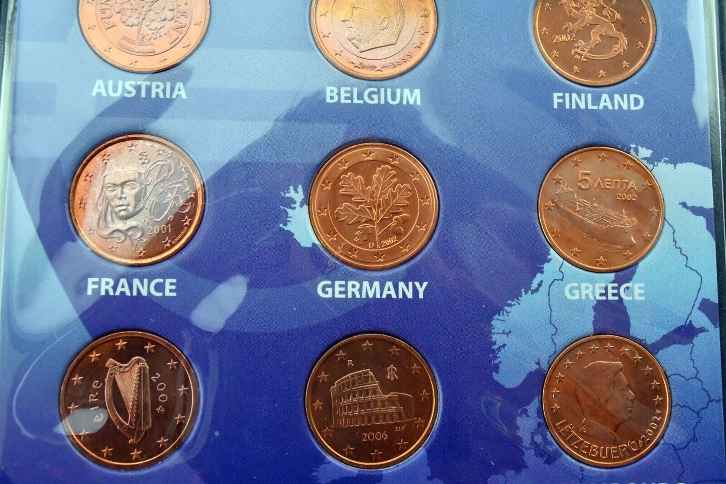 10th Anniversary of the Euro "12" 5 Cent First Commemorative Mint Inc. 12pc set