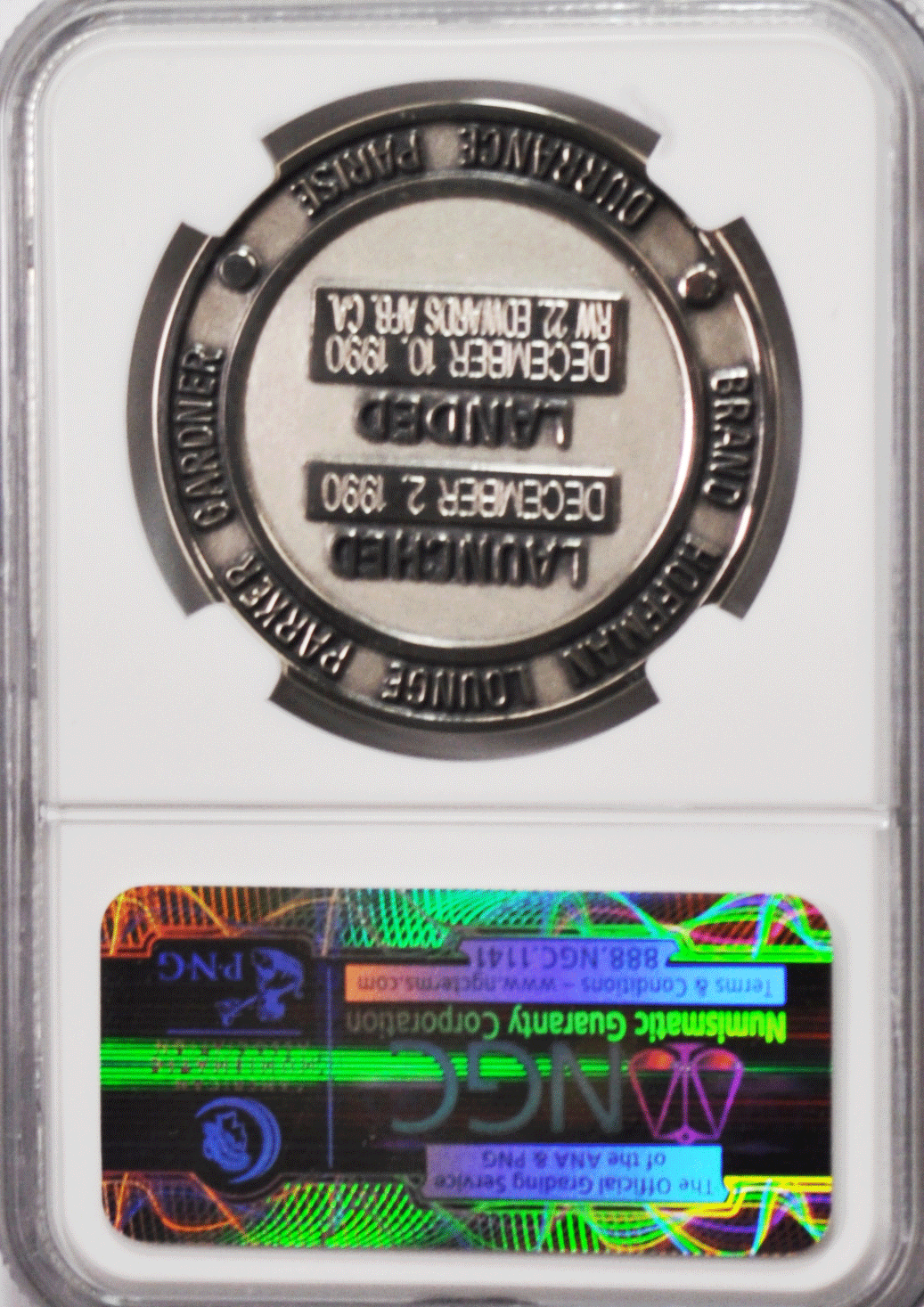 1990 STS-35 Robbins Silver Space Medal Unflown #173 NGC MS65 Columbia Astro 1