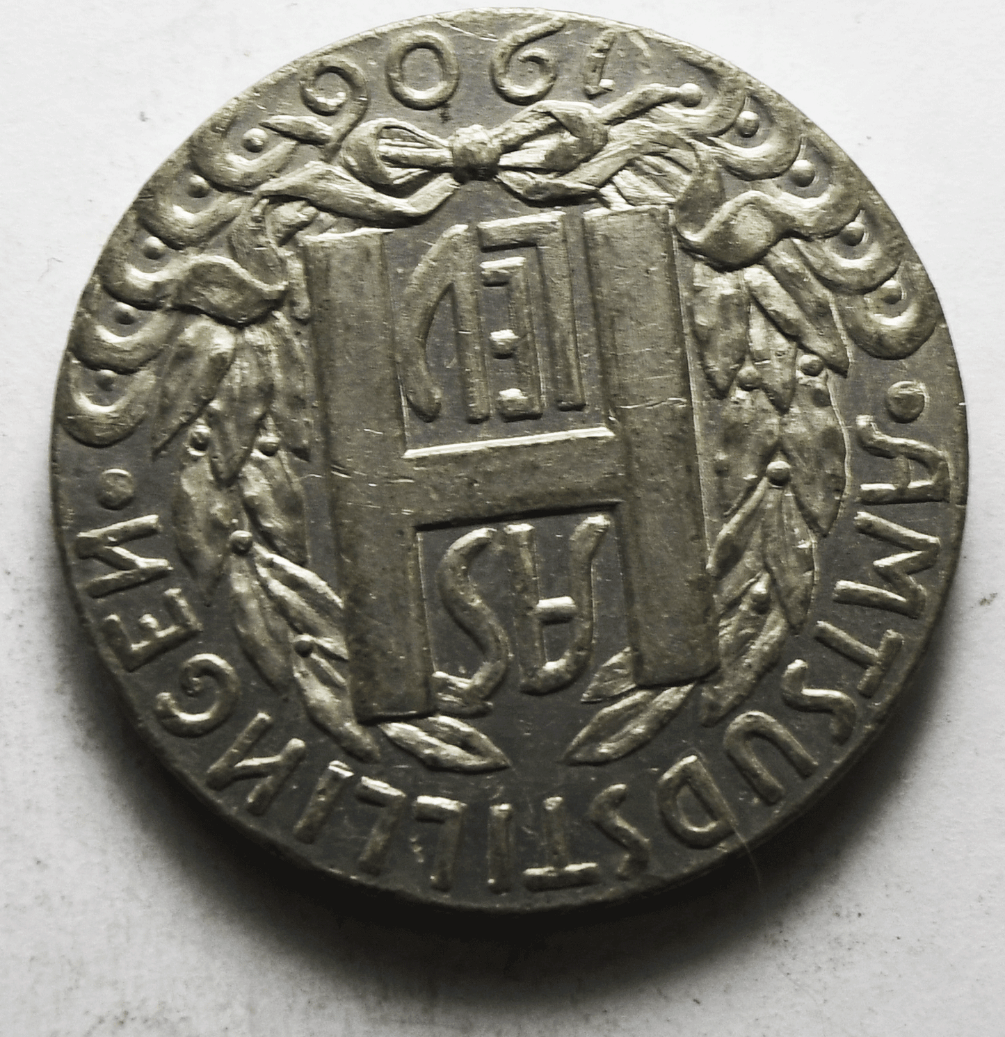 1906 Denmark Haslev Amtsudstillingen County Fair Token 31mm