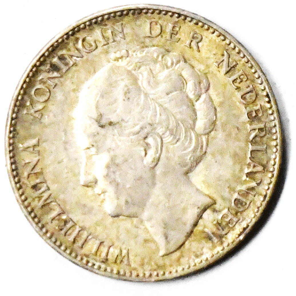 1923 1G Netherlands One Gulden Silver Coin KM# 161.1