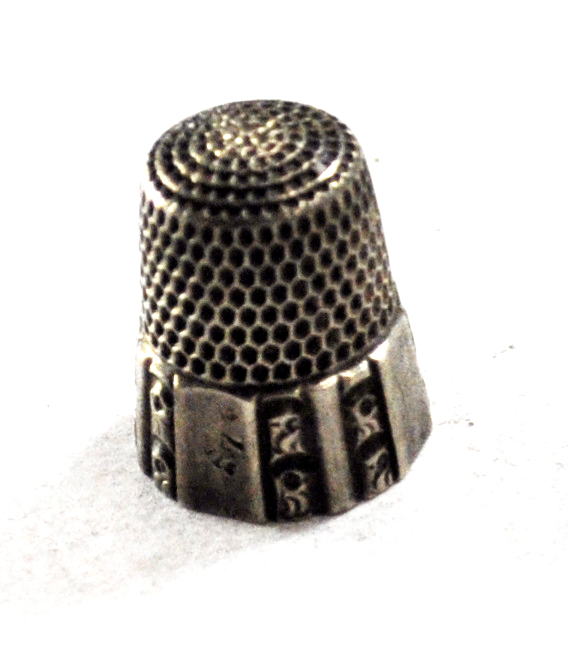 Sterling Silver Owl Stripe 7 Sewing Thimble 16mm x 19mm