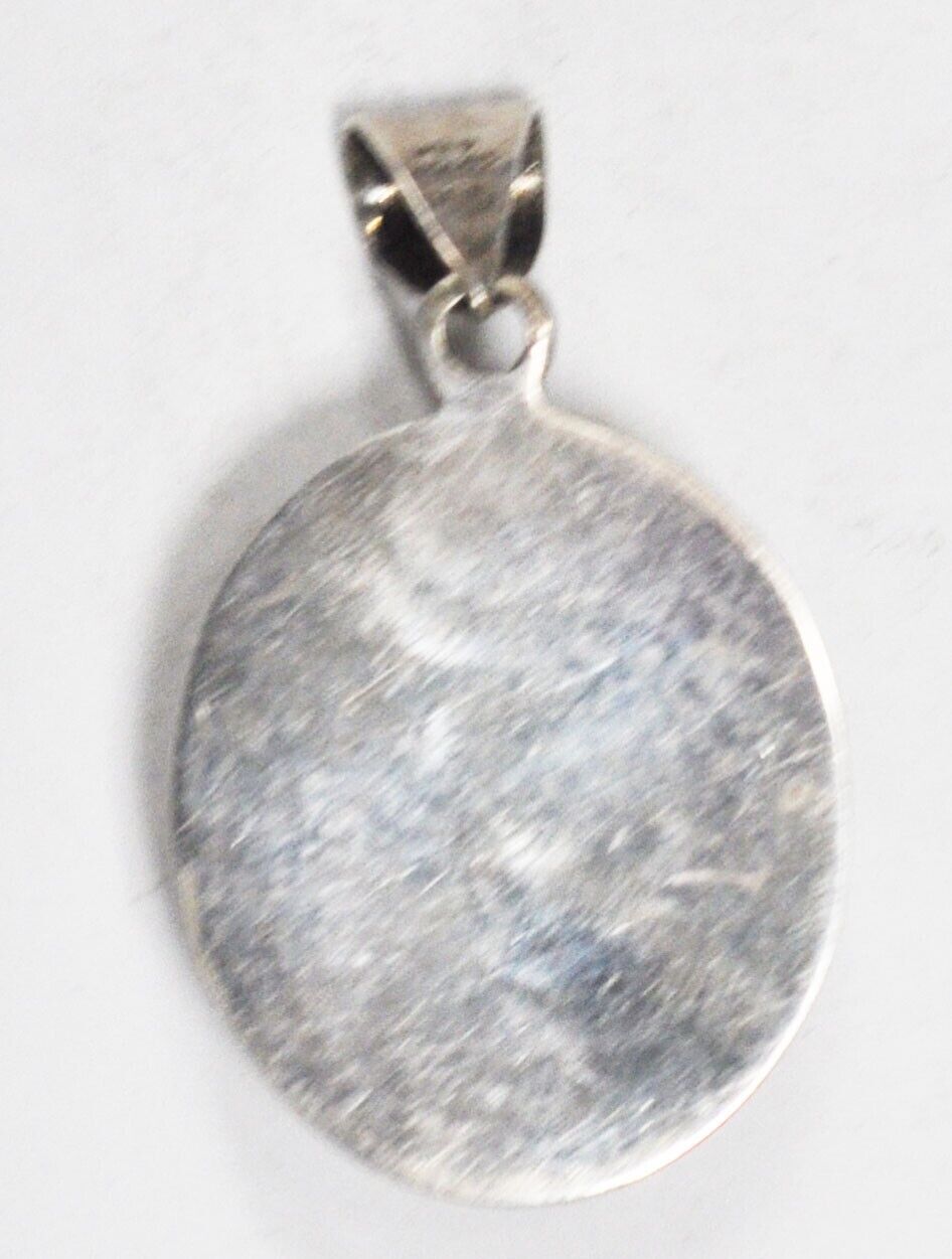 Sterling Silver TS-45 Mexico Leopard Jasper Oval Pendant 58mm x 33mm