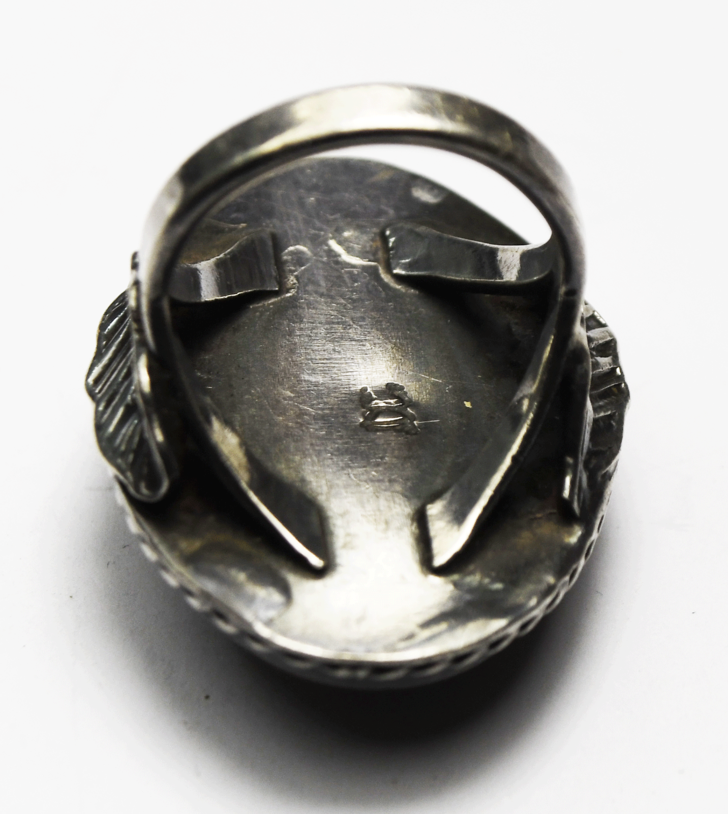 Sterling Silver DC Oval Petrified Wood Large 33mm Ring Size 6-1/4