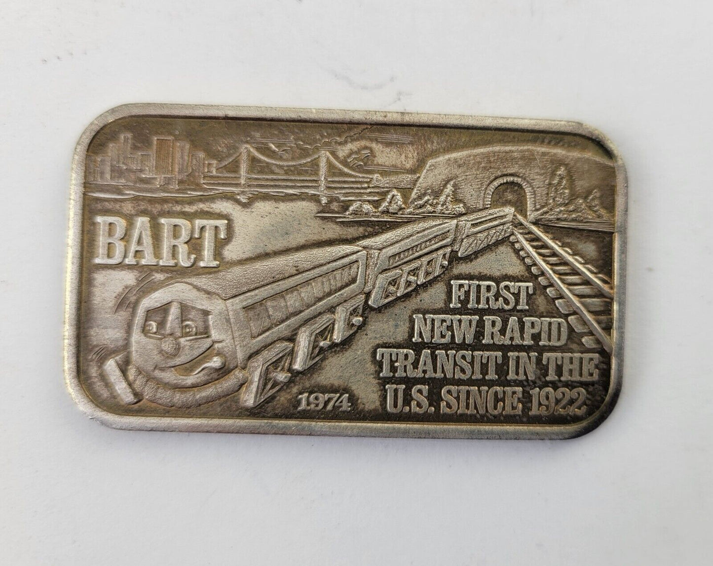 1974 Death Valley Mint Bart First New Rapid Transit 1oz .999 Fine Silver Bar