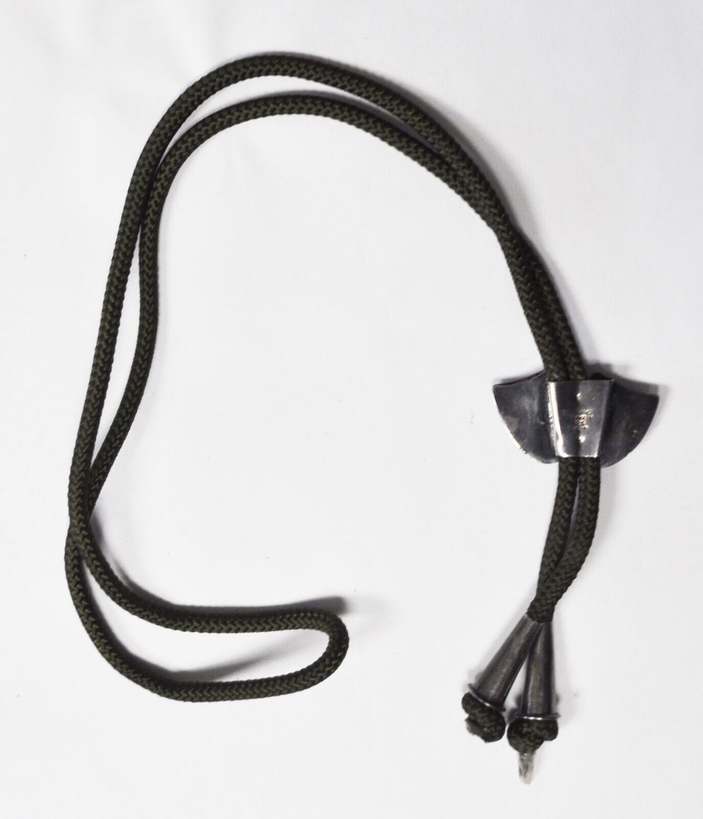 Sterling Mexico JSC Comedy Tragedy 37mm Bolo Tie Green Cord 15"