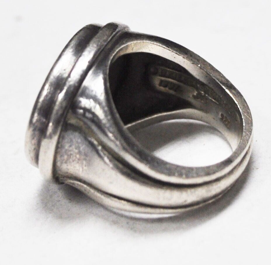 Sterling Silver Kieselstein Cord Horse Equestrian Ring 20mm Size 7-1/2