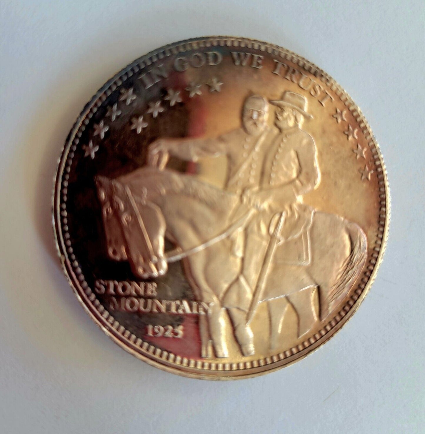 Stone Mountain Commemorative 1oz. Memorial .999 Fine Silver Rainbow Toning