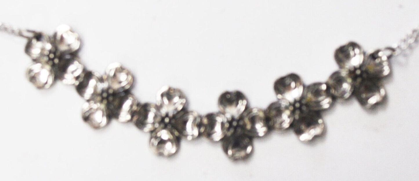Sterling Silver Beau Six Dogwood Necklace 9mm 15.5"