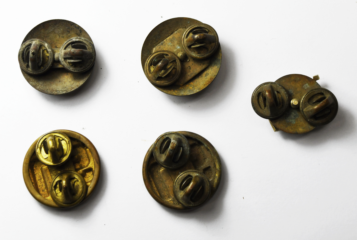 United States Military WWII Round US Collar Pin Set of 5