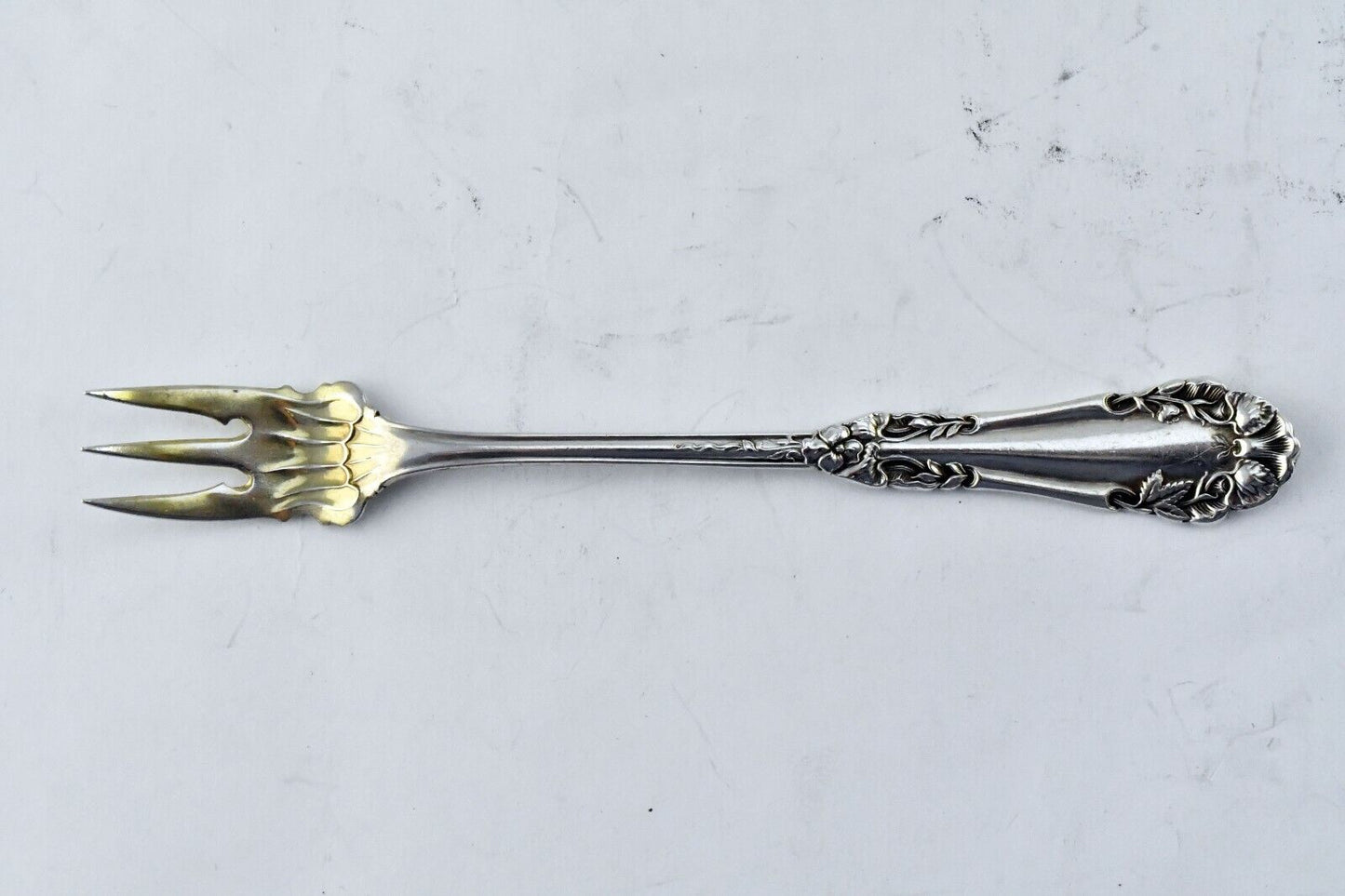 Marcell by International Sterling Silver Gold wash 5 3/8" Cocktail Fork .57 oz.