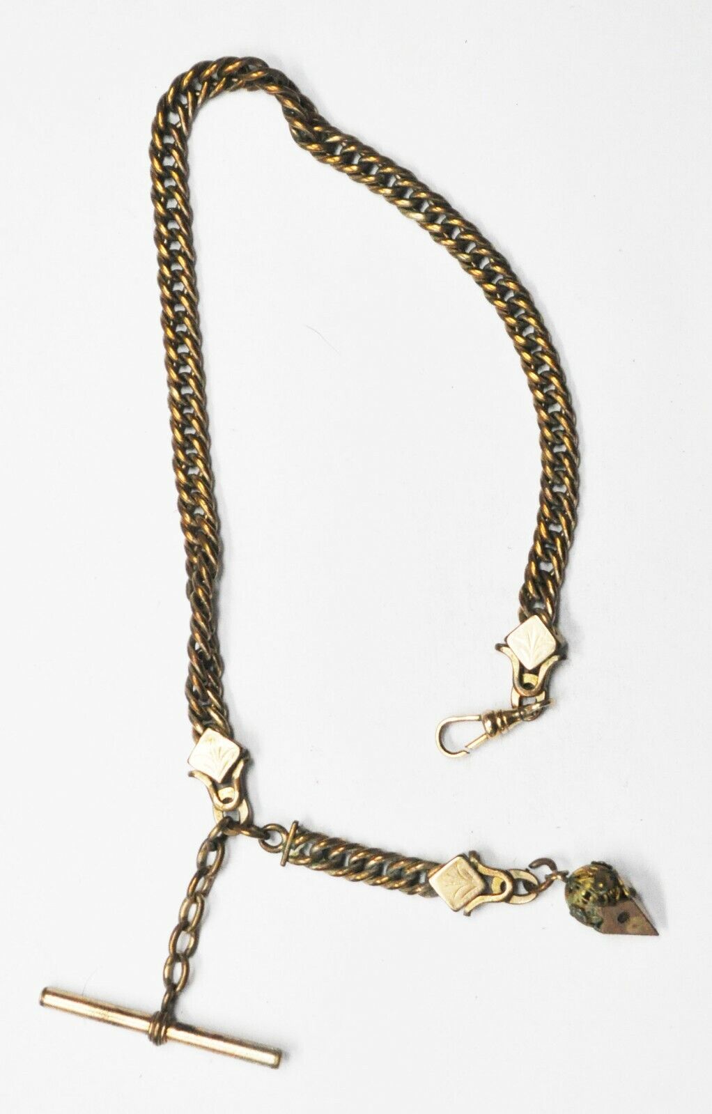 Vintage Gold Filled Flower Bouquet Ice Cream Cone Fob 12mm Chain 14.5"