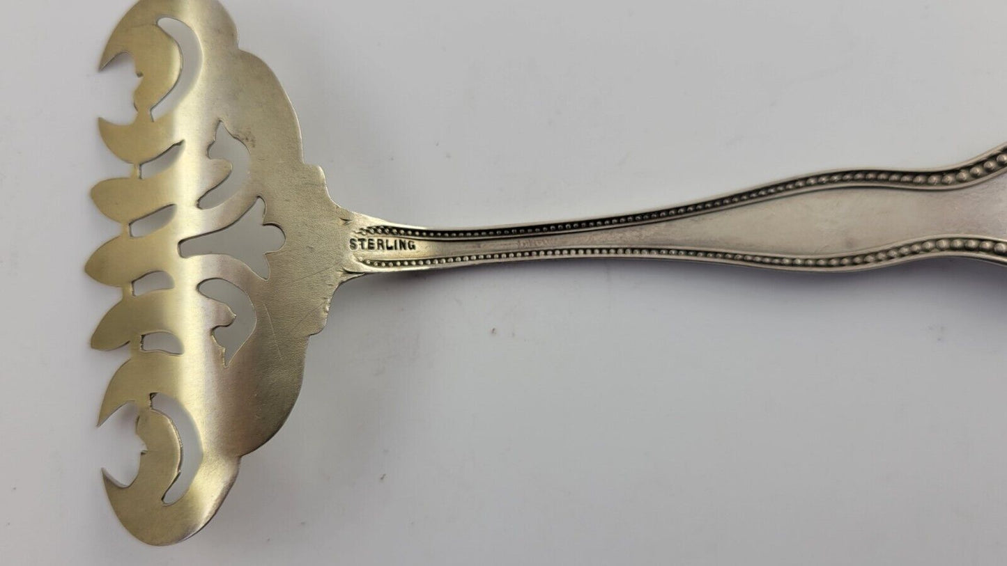 Antique Sterling Silver 4 1/2" Small Tined Sardine Serving Fork .42oz.