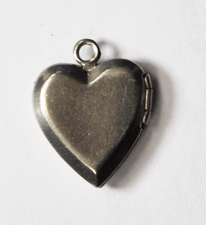 Sterling Silver Heart Charm Hinged Locket Pendant Engraved Flowers 18mm