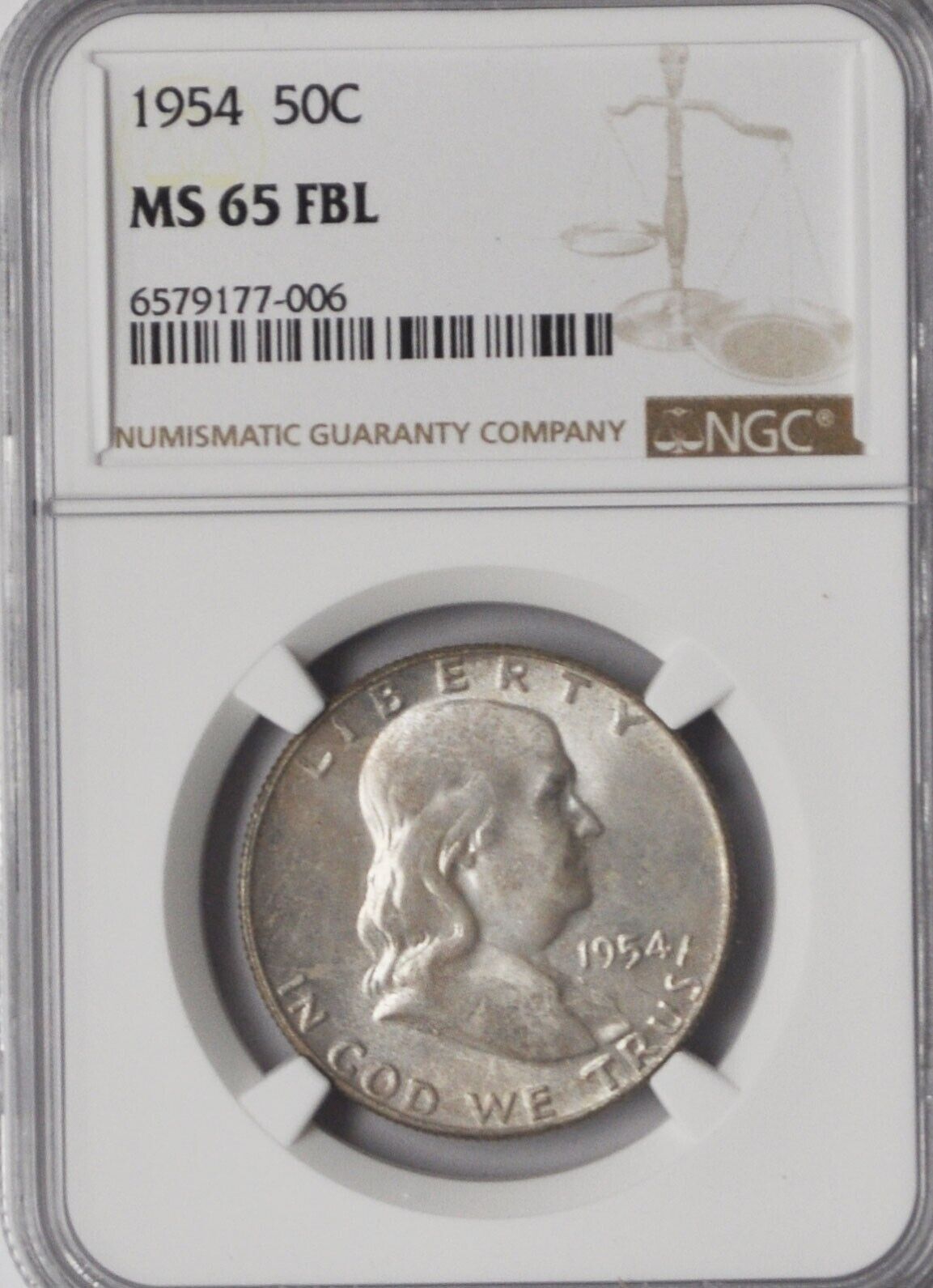 1954 50c Franklin Silver Half Dollar NGC MS65 FBL Bugs Bunny FS-401