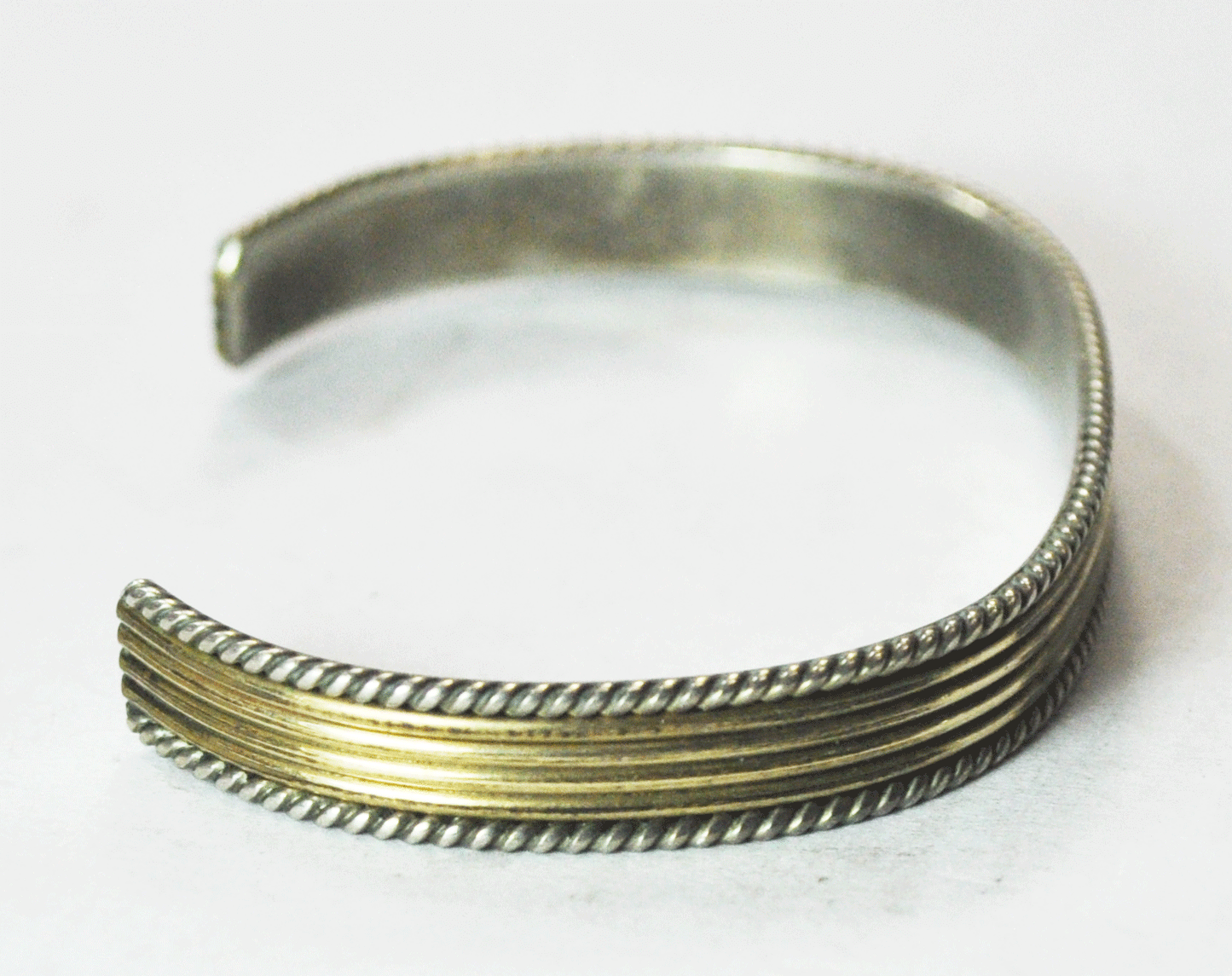 Sterling Silver Tom Hawk GF Cuff Bracelet 8mm 7" Wrist 13.3g
