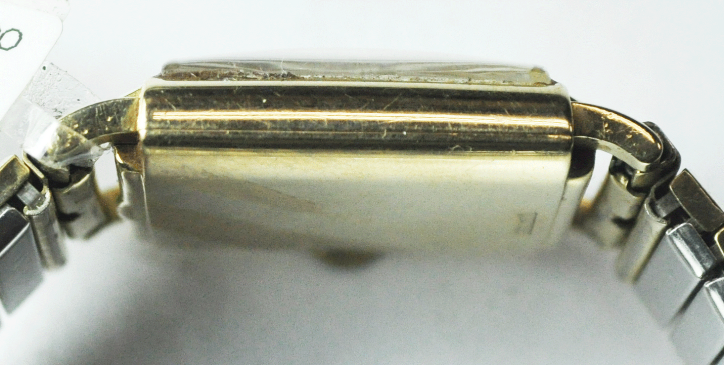 Vintage Lord Elgin 14k Solid Gold 24mm 559 Manual Wind Wristwatch GF Band