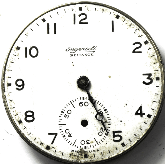 Antique Ingersoll Reliance 43mm Pocket Watch 7J