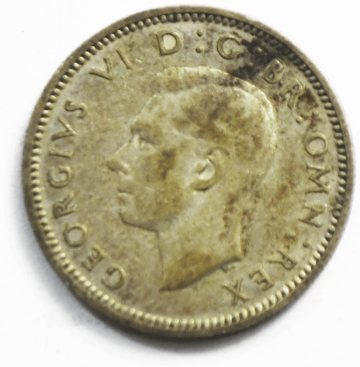 1938 Great Britain 6 Six Pence KM# 852 Silver Coin