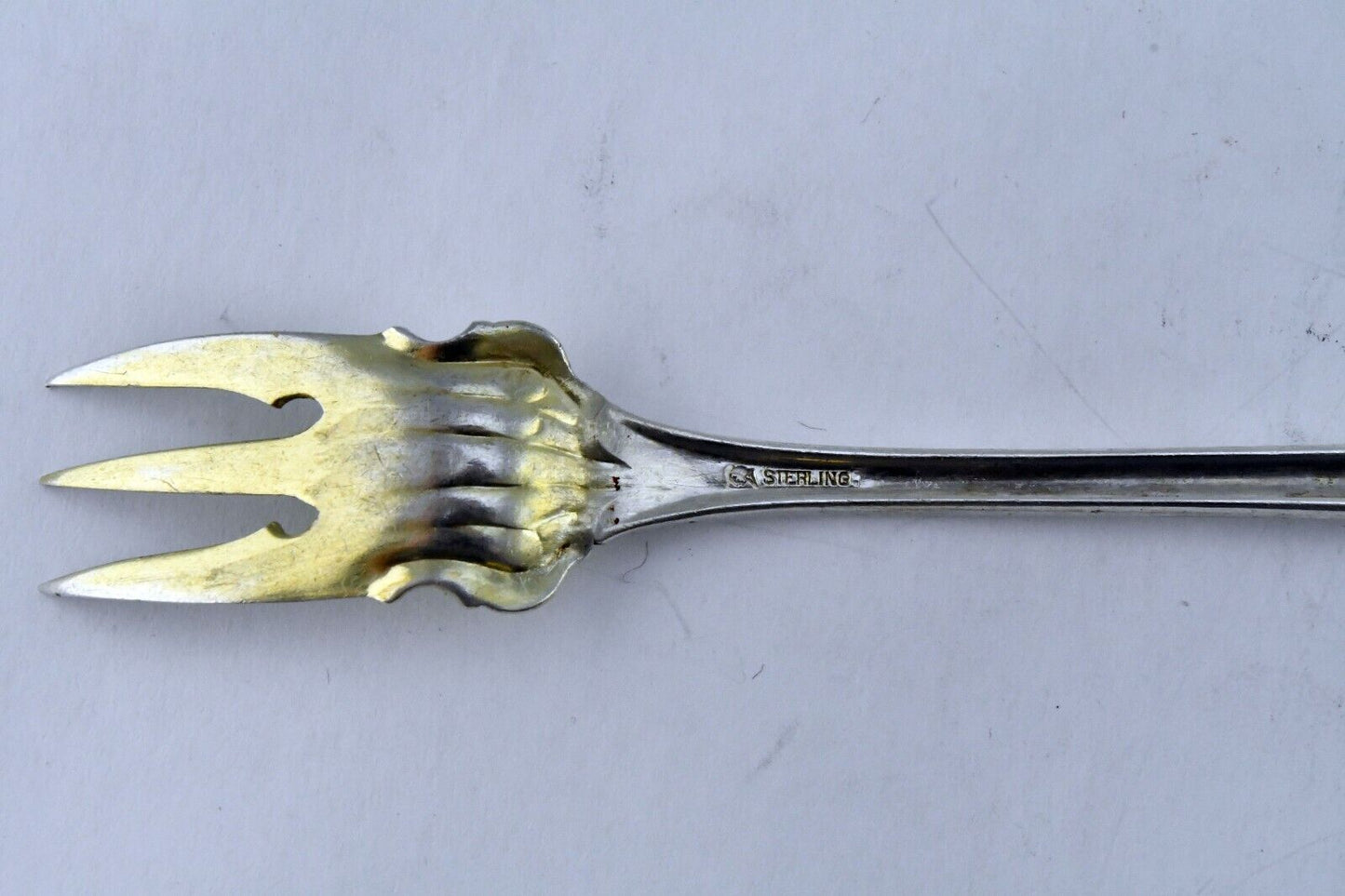 Marcell by International Sterling Silver Gold wash 5 3/8" Cocktail Fork .57 oz.