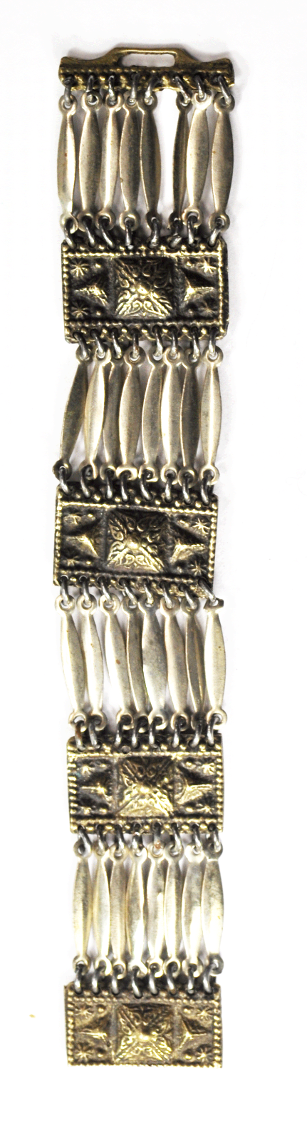 Sterling Silver Shutters & Doors Ornate 8 Part Link Bracelet 30mm 7-1/2"