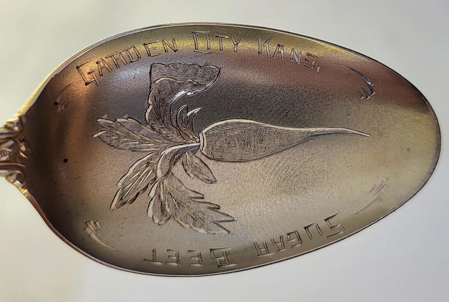 Garden City Kansas 5" Sterling Souvenir Spoon by Manchester Sugar Beet .43oz.