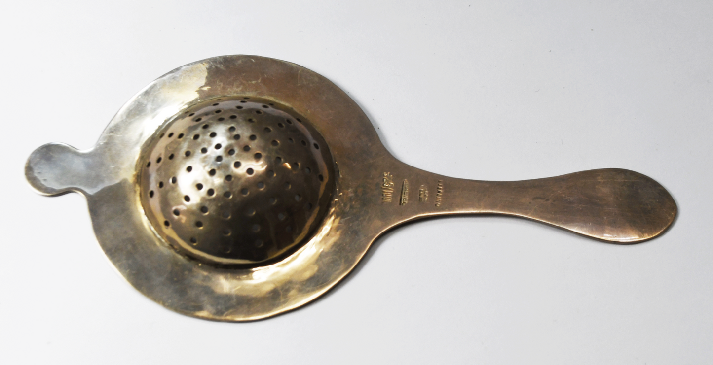 Sterling Silver Mexico Maciel Flower Tea Strainer Infuser 6-3/4"