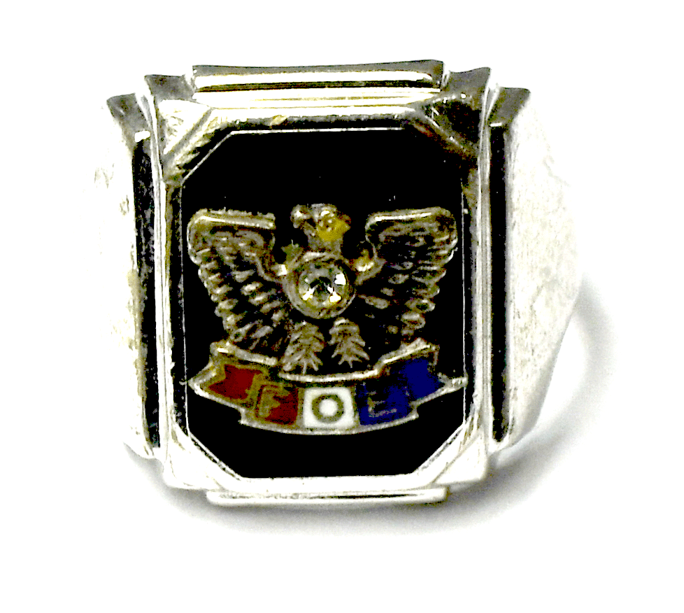 Sterling Silver FOE Fraternal Order of the Eagle Ring 17mm Size 9