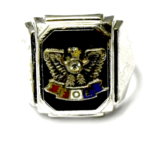 Sterling Silver FOE Fraternal Order of the Eagle Ring 17mm Size 9