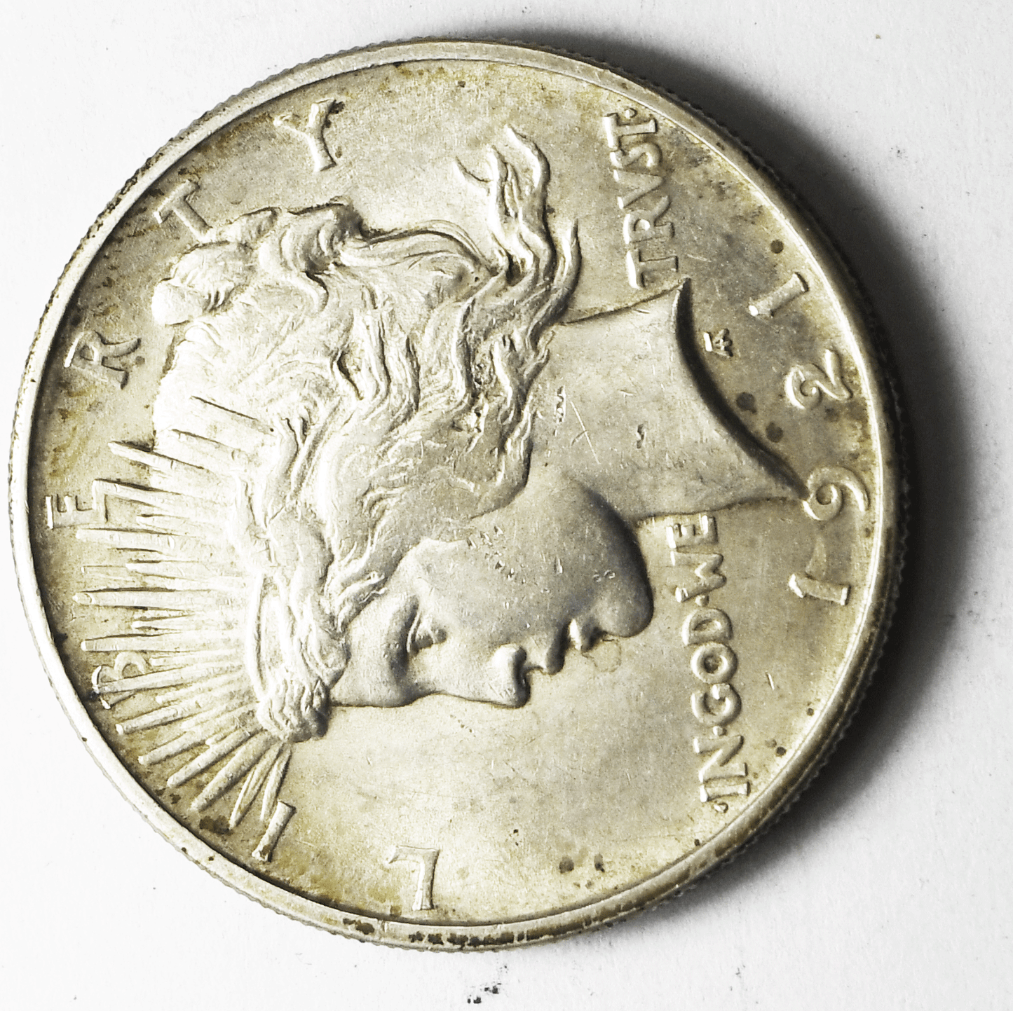 1921 $1 Peace Silver One Dollar US Philadelphia Rare AU