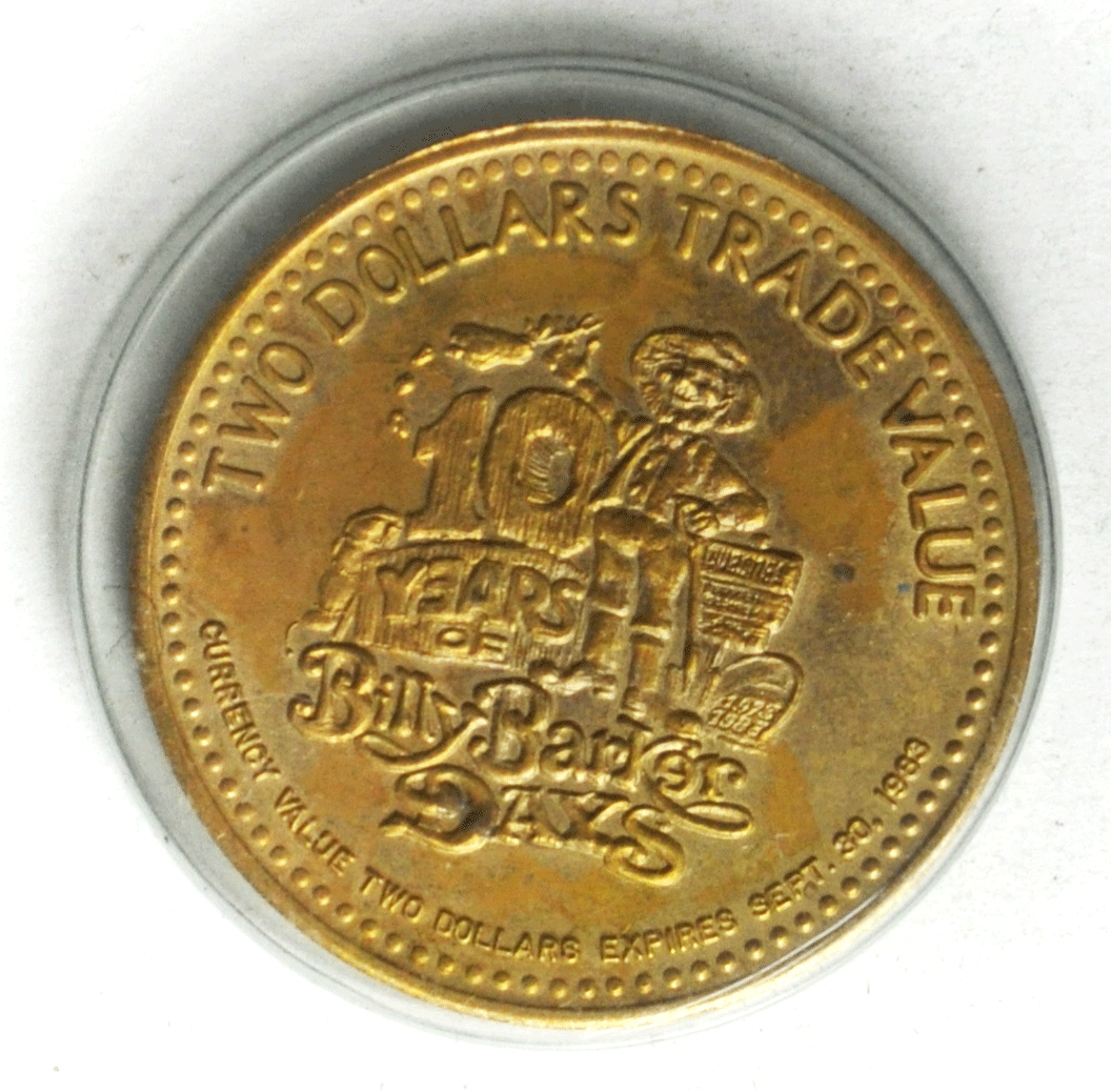 1983`$2 Canada Trade Dollar Billy Barker Days 38mm BC