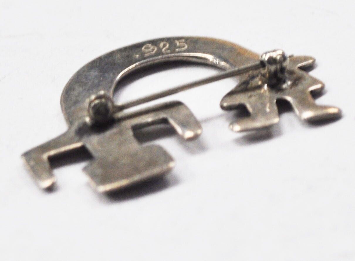 Sterling Silver Wacky Waving Arm Guy Brooch Pin 38mm x 29mm