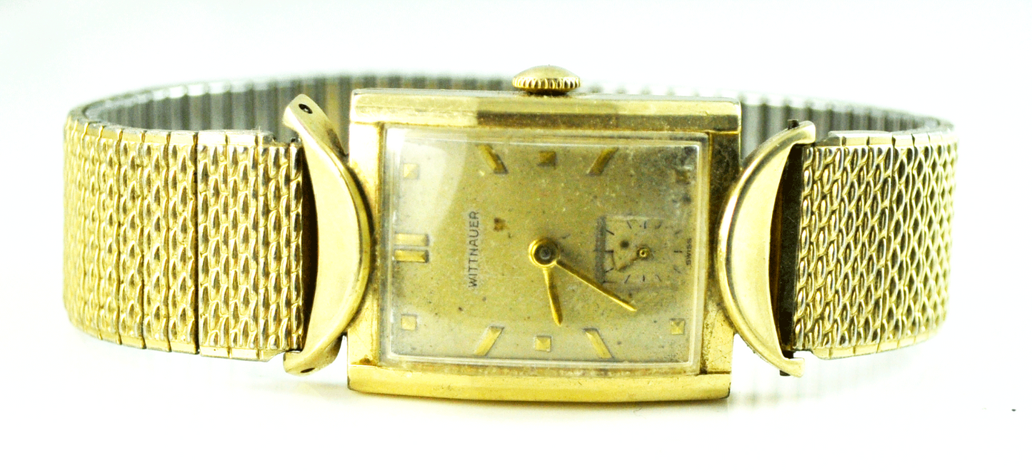 Vintage Men's Wittnauer 84/1 Revue Swiss 17j 23mm Not Running Boomerang Lugs
