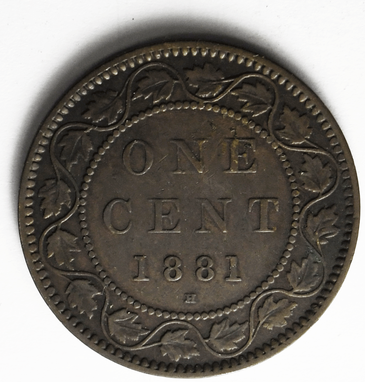1881 H 1c Canada One Large Cent KM#3 Bronze