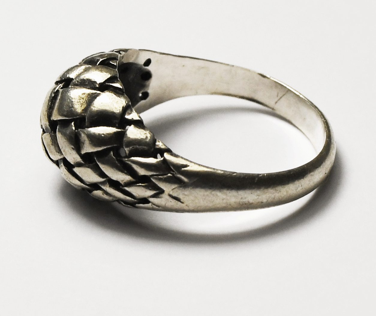Sterling James Avery Domed Basket Weave Ring 10mm Size 7