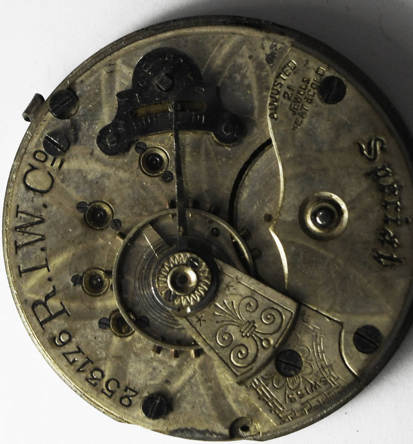 Vintage RIW Co Pocket Watch Movement Blue Enamel Swiss 45mm LS