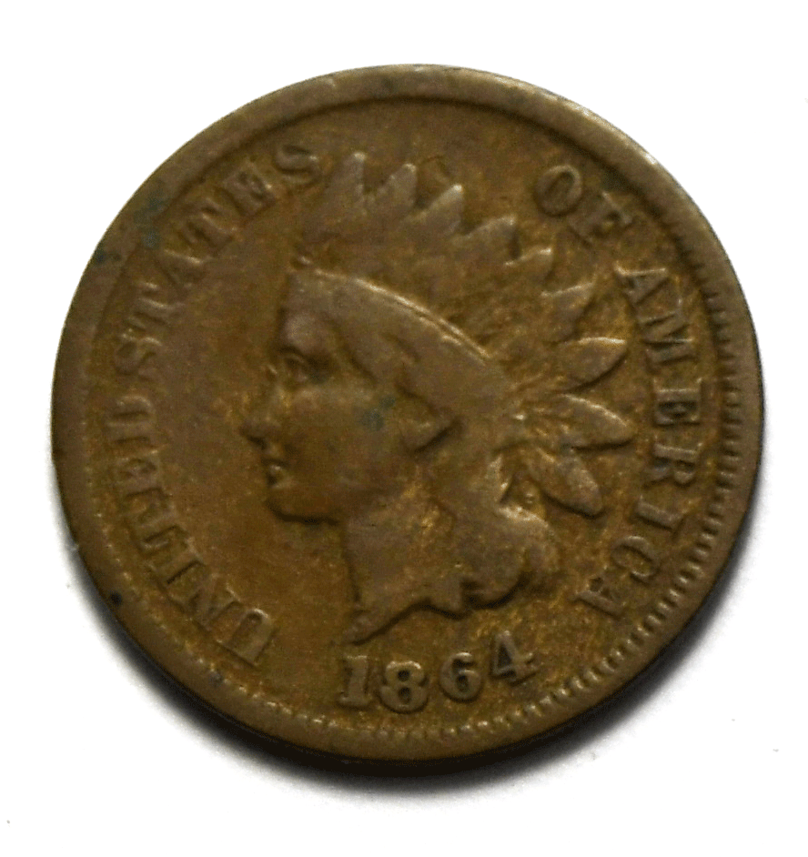1864 L 1c Indian Head Penny One Cent Philadelphia L In Ribbon FS-2302 1864/186