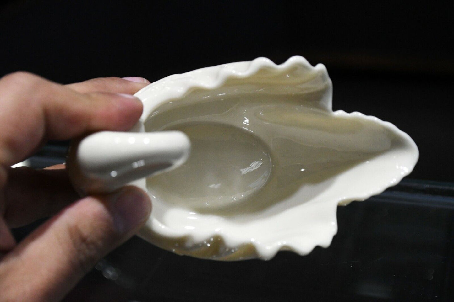 Vintage Off White Lenox Porcelain Swan Dish 5" x 3 1/2" Made in USA