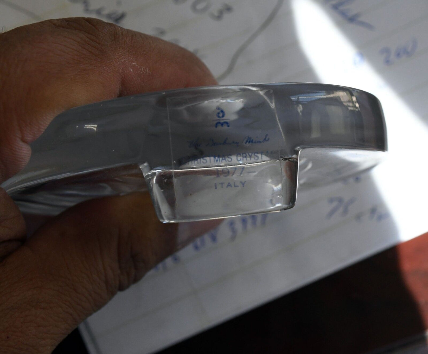 Vintage Danbury Mint Heavy Lead Crystal Christmas Paperweight 1977 Angel