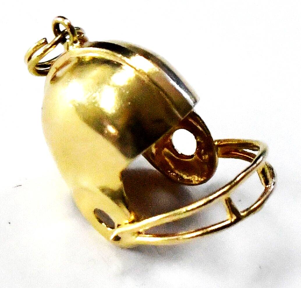 14k Yellow Gold AC Football Helmet Charm 22mm x 20mm