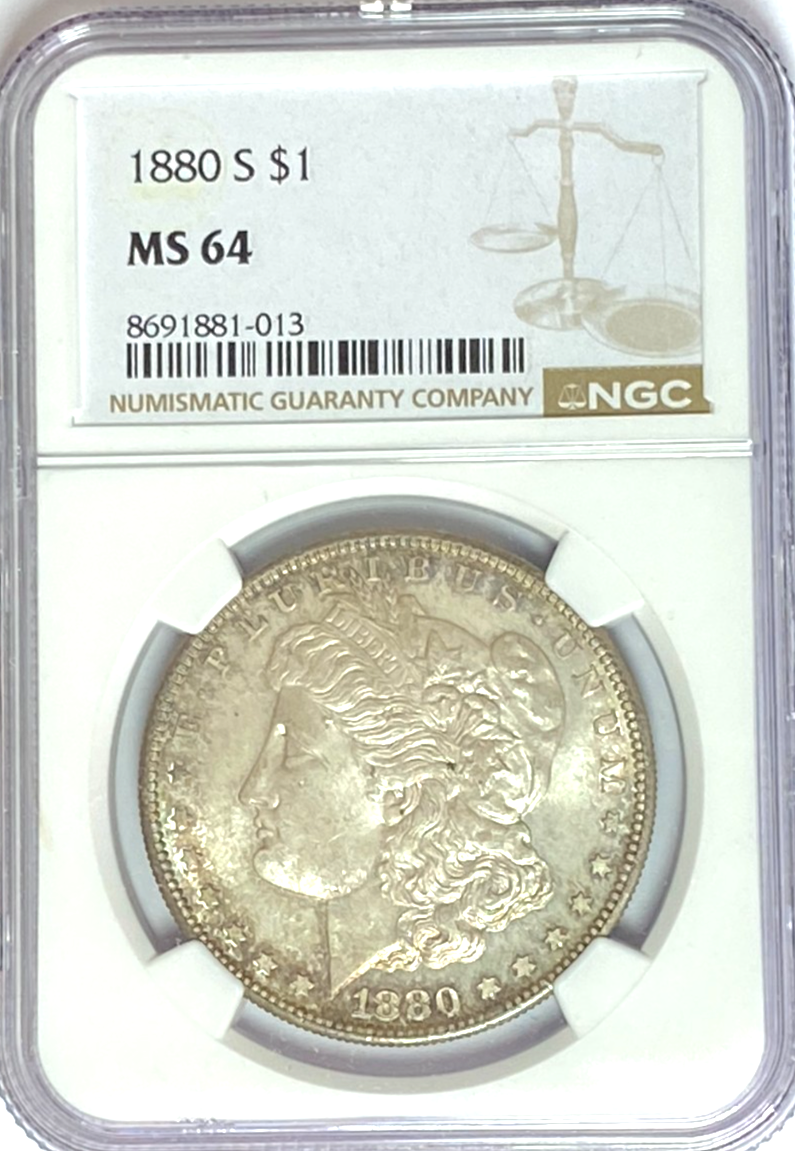 1880 S $1 Morgan Silver One Dollar MS64 NGC San Francisco Uncirculated - Image 1