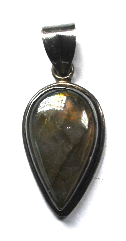 Sterling Silver Teardrop Labradorite Pendant 46mm x 19mm - Image 1