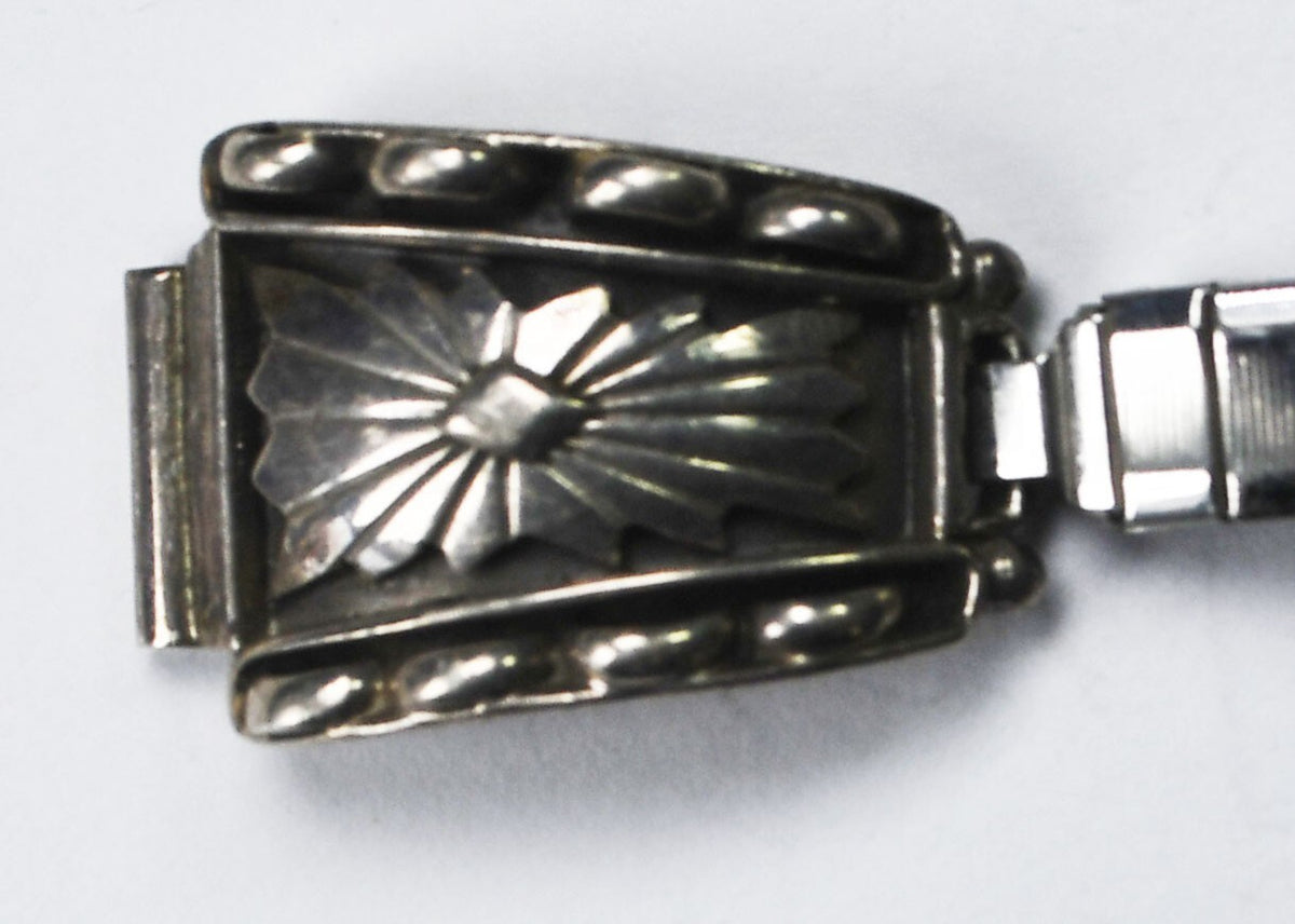Sterling Silver Running Bear Sunburst 17mm Cuff Stretch Bracelet 11mm Lugs - Image 6