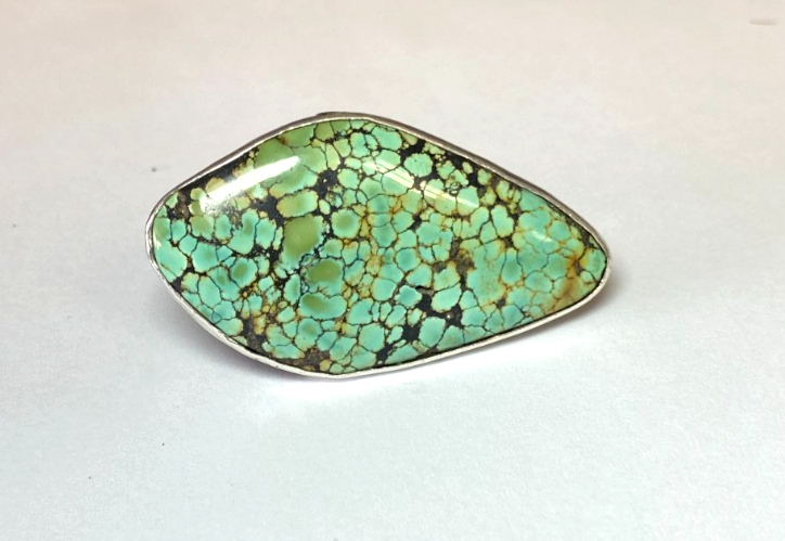 Sterling Charles Albert Turquoise Spiderweb Matrix Large Ring 59x34mm Size 9.5 - Image 4