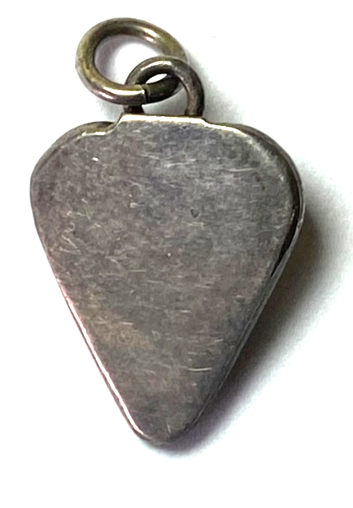 Sterling Silver Turquoise Dot Heart Shape Shadow Box Charm Pendant 17mm x 11mm - Image 2