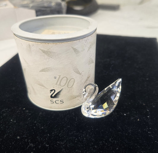 Swarovski SCS Lead Crystal Swan Figurine Boxed Austria - Image 1