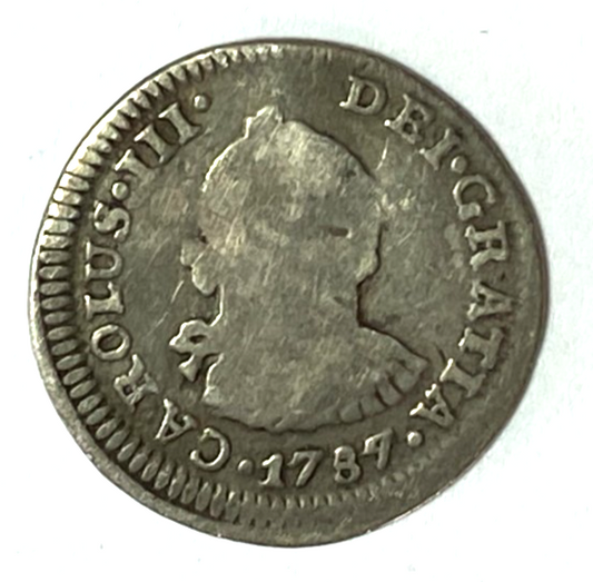 1787 Mo FM Mexico Spanish Colony Silver 1/2 Real - Image 1