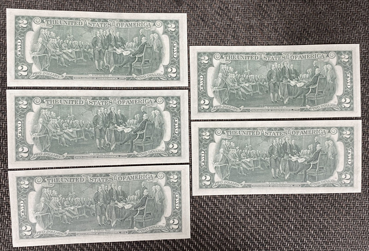 3pc 1976 $2 Federal Reserve Notes KC Sequential Uncirculated J03537534A-38A - Image 2