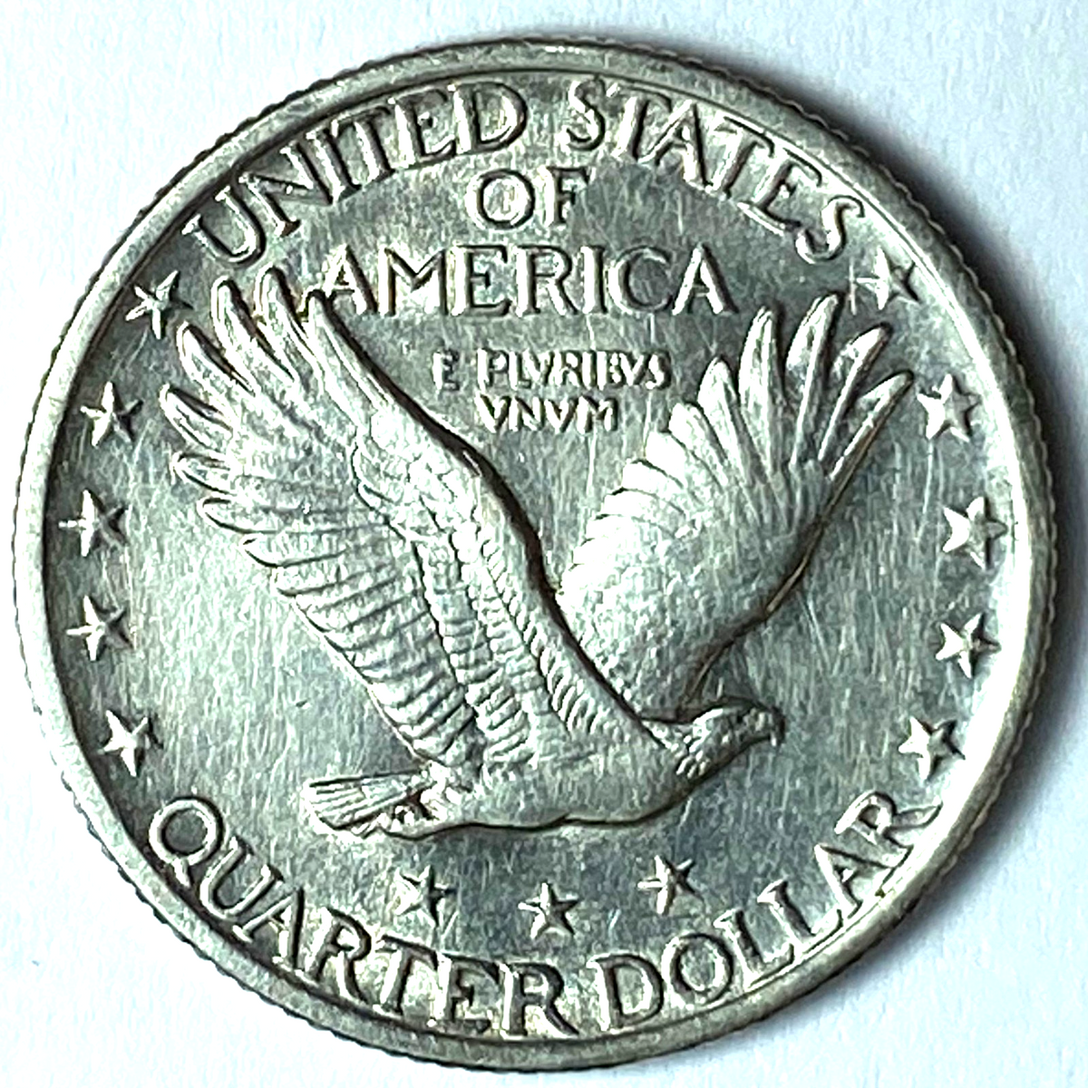 1920 25c Standing Liberty Silver Quarter Philadelphia AU - Image 2