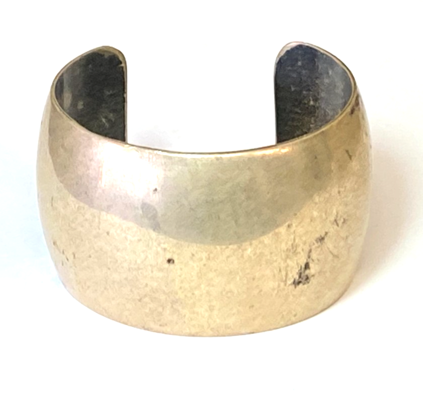 Sterling Silver Plain Cuff 37mm Wide Bracelet 6" Wrist - Image 1