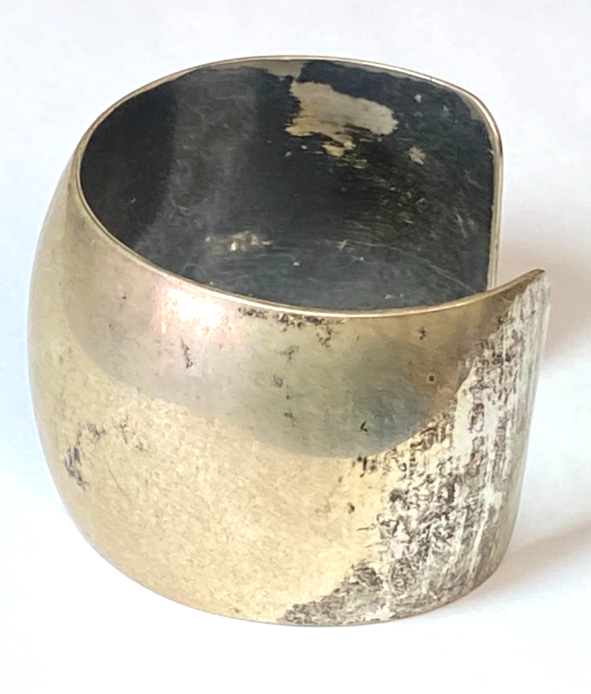 Sterling Silver Plain Cuff 37mm Wide Bracelet 6" Wrist - Image 2